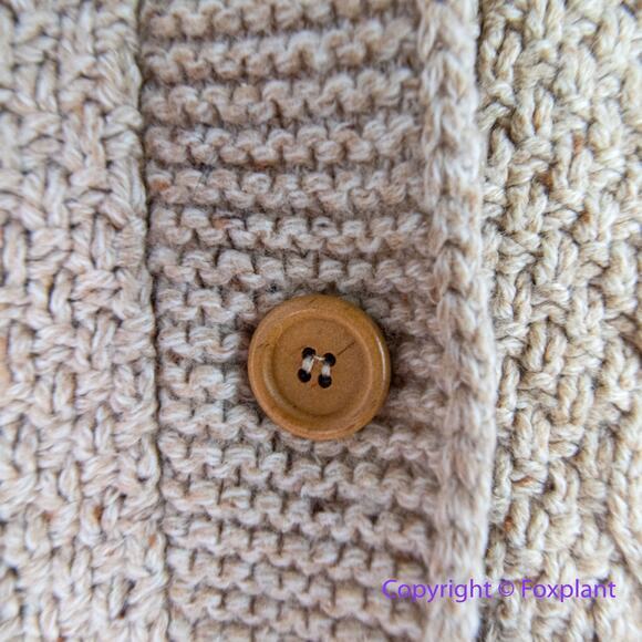 Eddie Bauer Chunky Cable Knit Lambs Wool cotton blend Cardigan Sweater,‎ size L - Picture 13 of 15